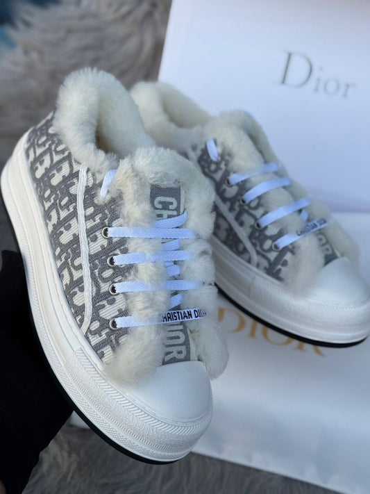 Dior sneakers with fur