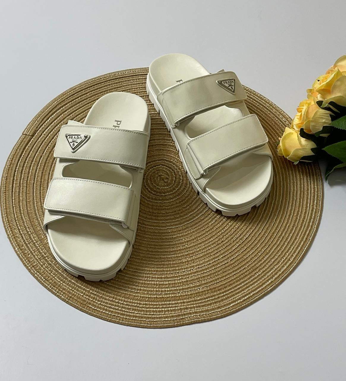 Prada slippers white