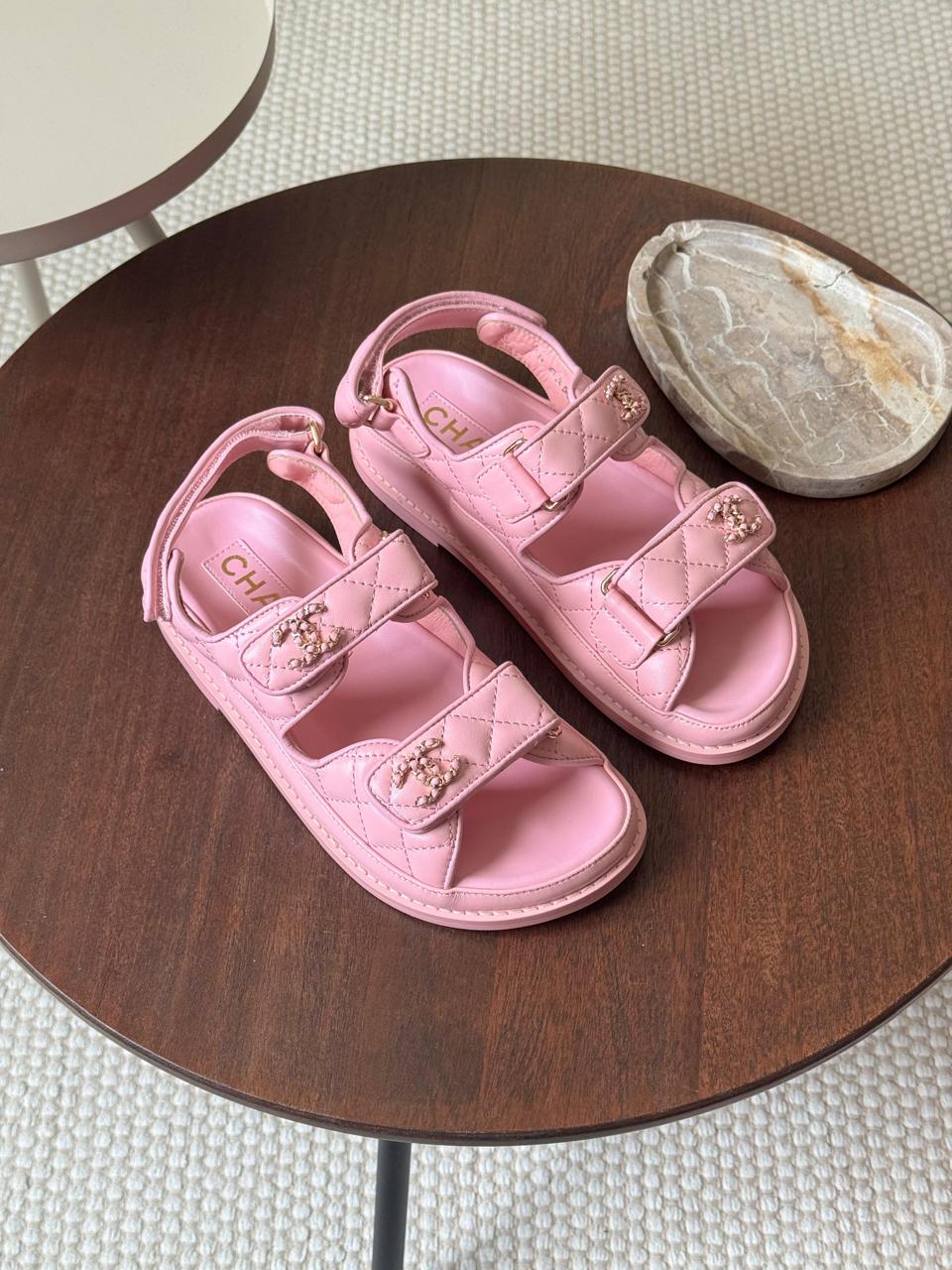Chanel slippers & chanel sandals. - pink