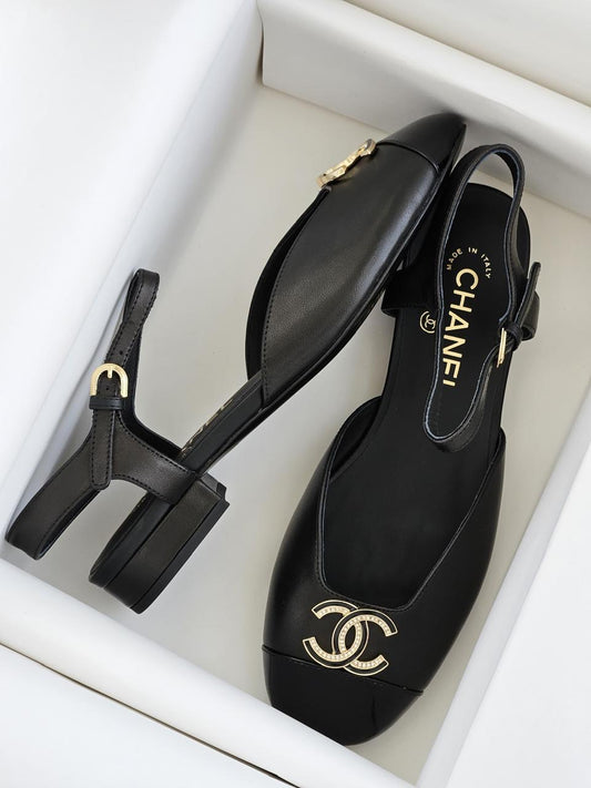 Chanel heels - low heel flat