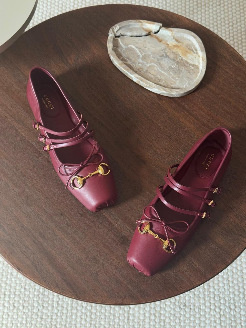 Gucci ballerina maroon