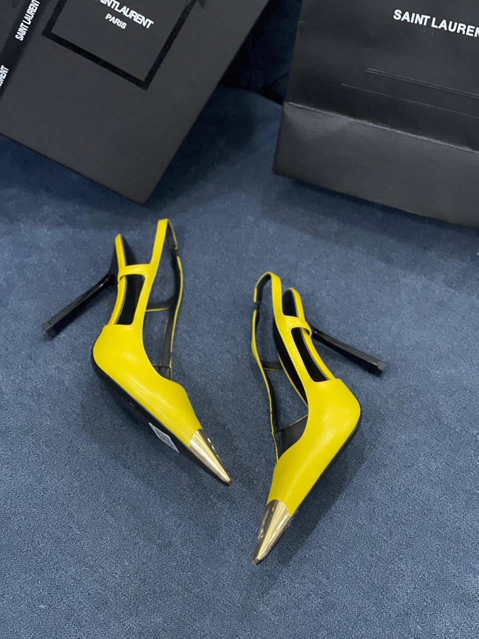 Ysl heels yellow