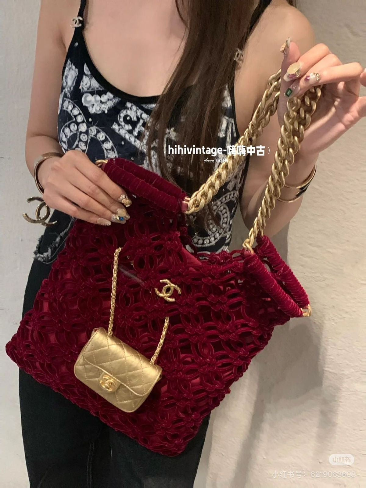 Chanel bag - tote velvet
