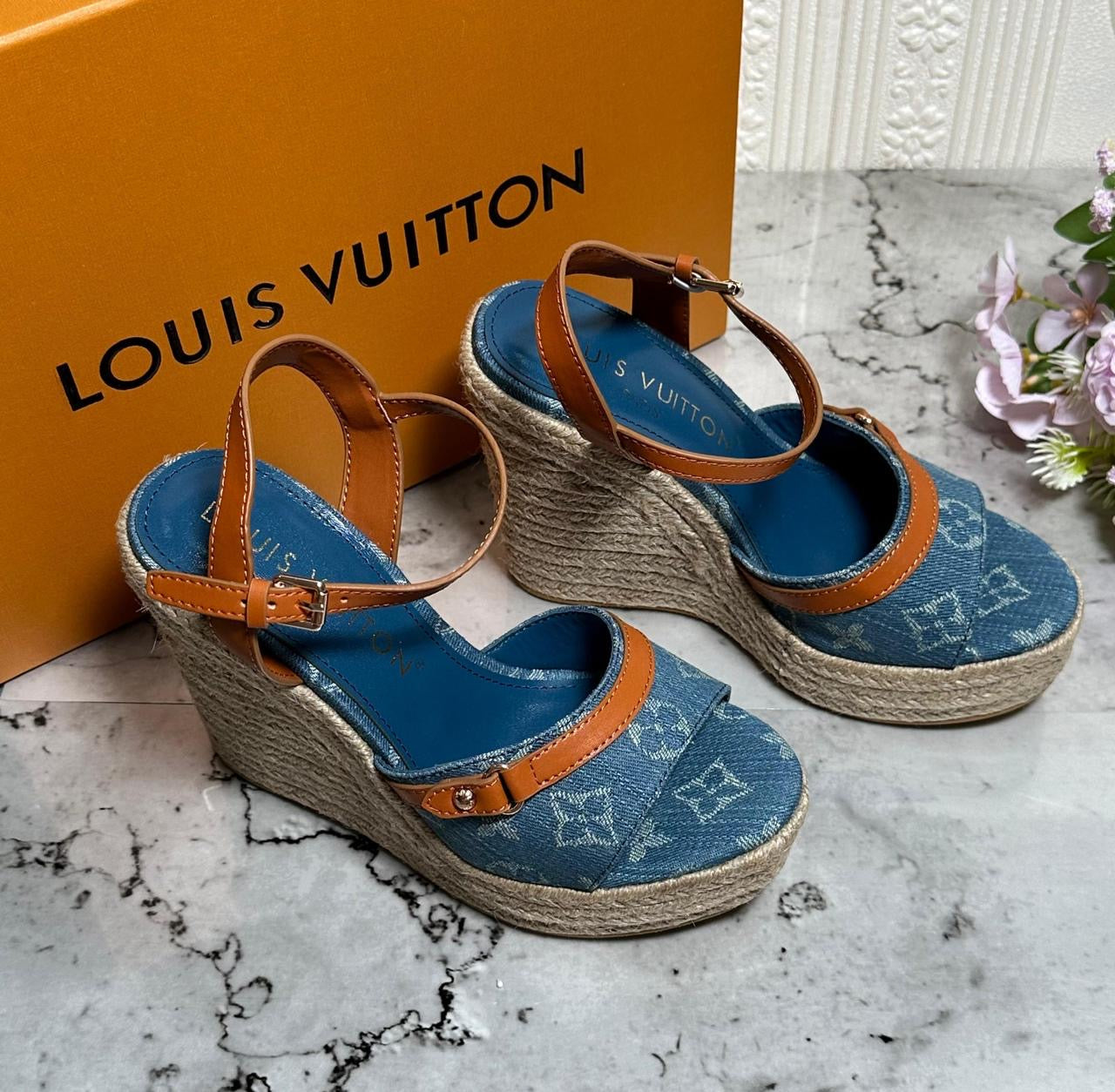 Lv sandals heels - wedges