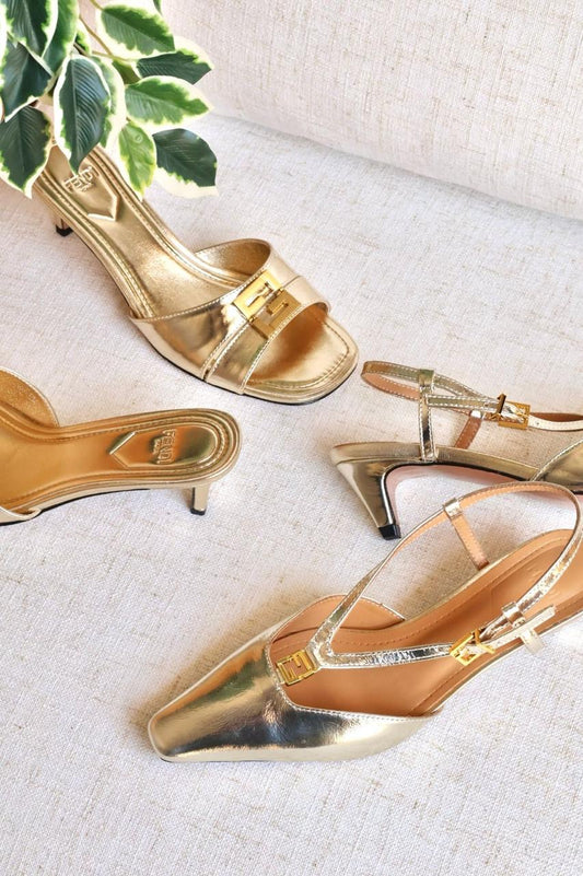 Fendi heels and sandals heels - gold