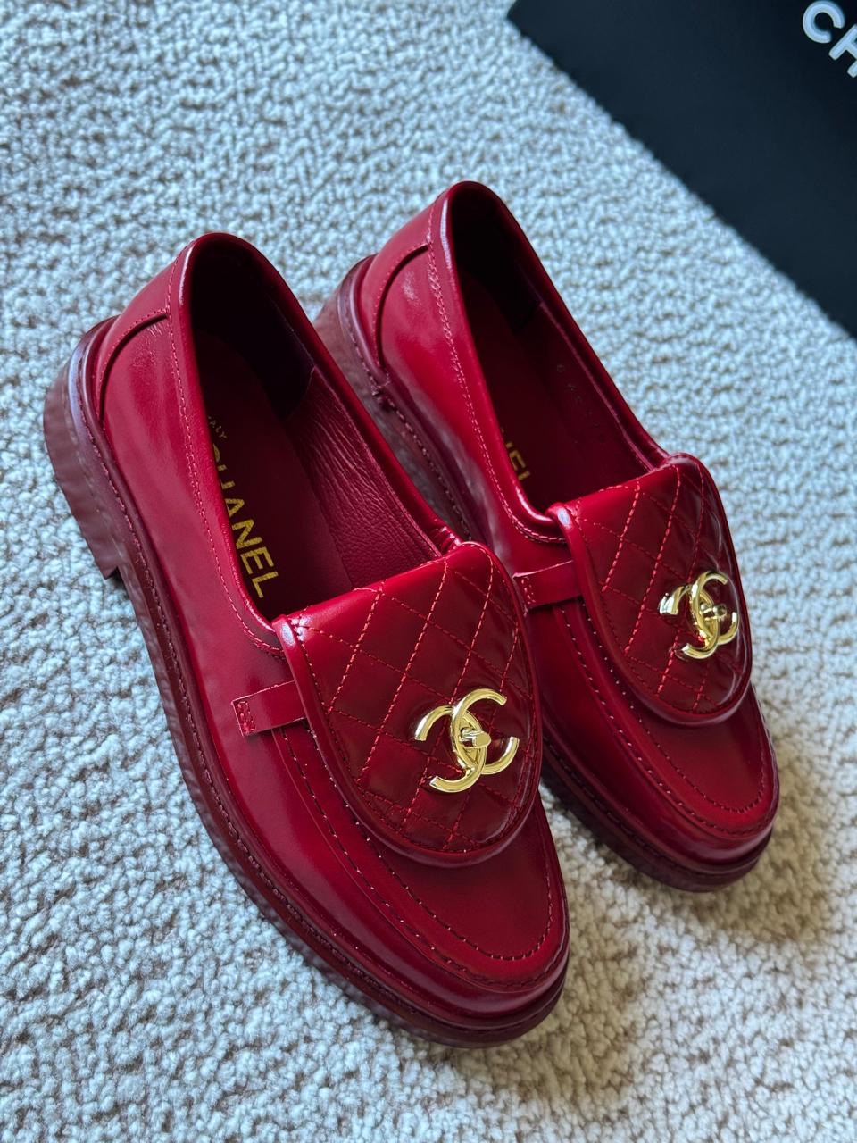 Chanel loafers - red