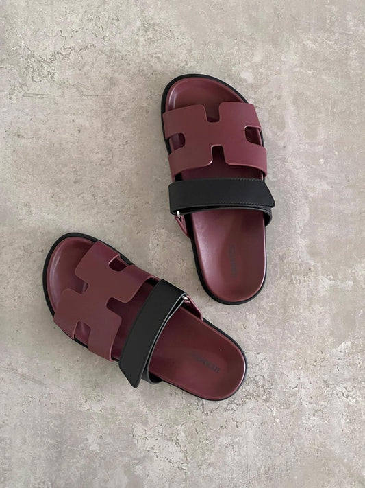 Hermes slippers chypre - maroon