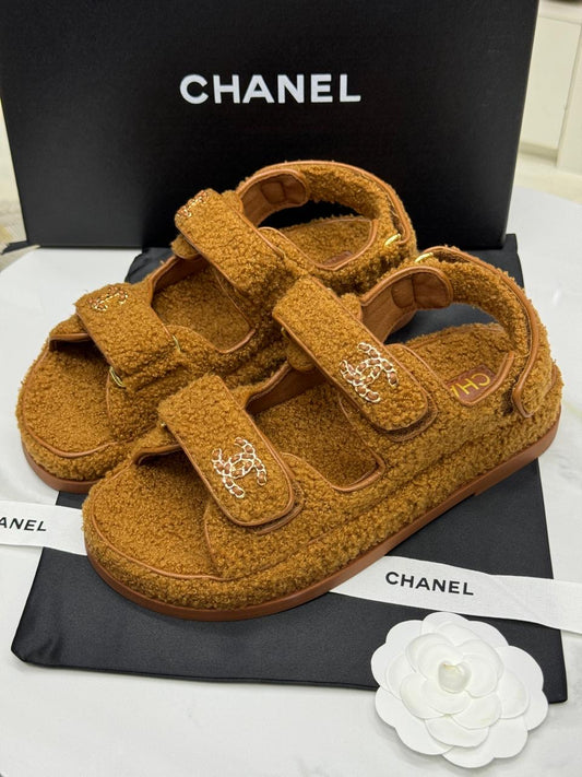 Chanel sandals. With fur