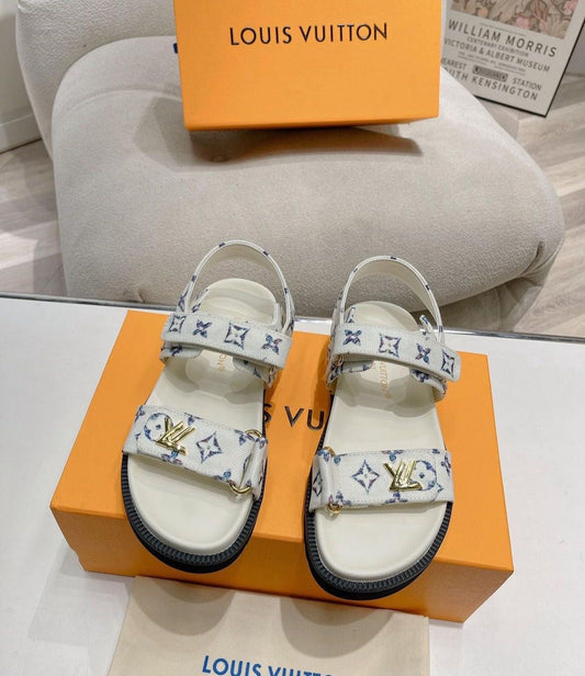 Lv sandals. White