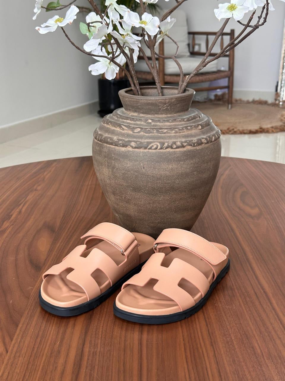 Hermes slippers chypre - soft leather