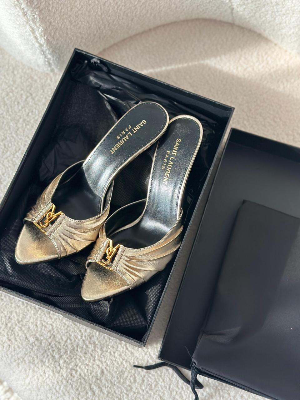 Ysl sandals heels - gold