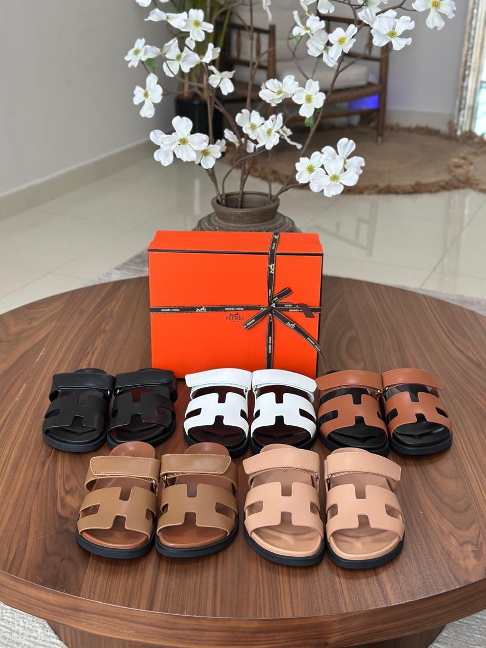 Hermes slippers chypre - soft leather