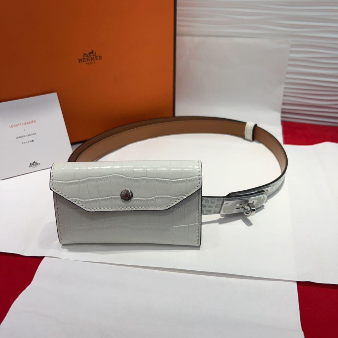 Hermes belt with wallet - crocodile