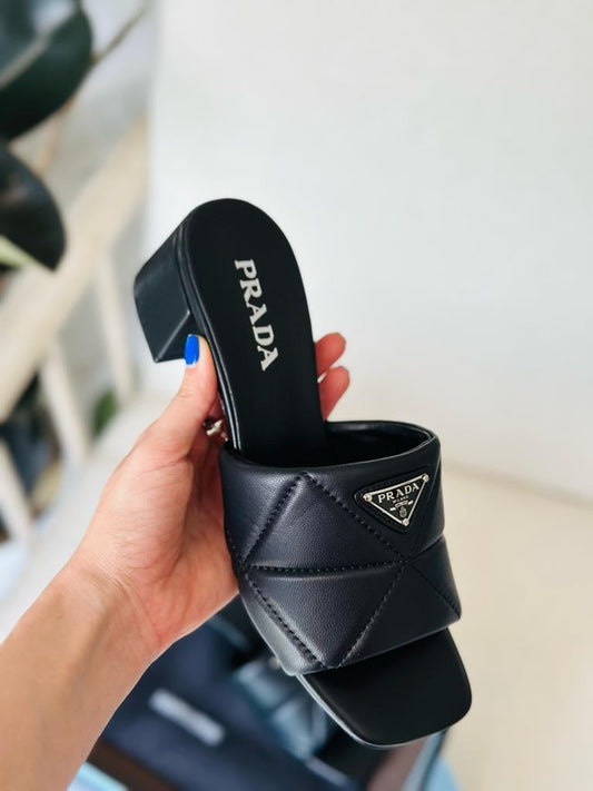 Prada sandals heels black