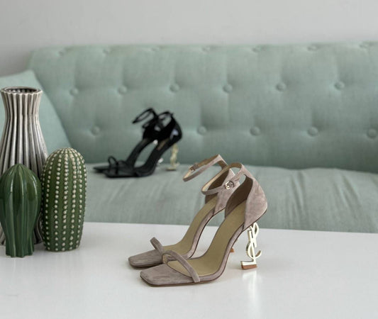 Ysl sandals heels beige
