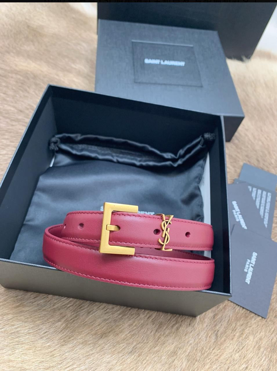 Ysl belt - maroon