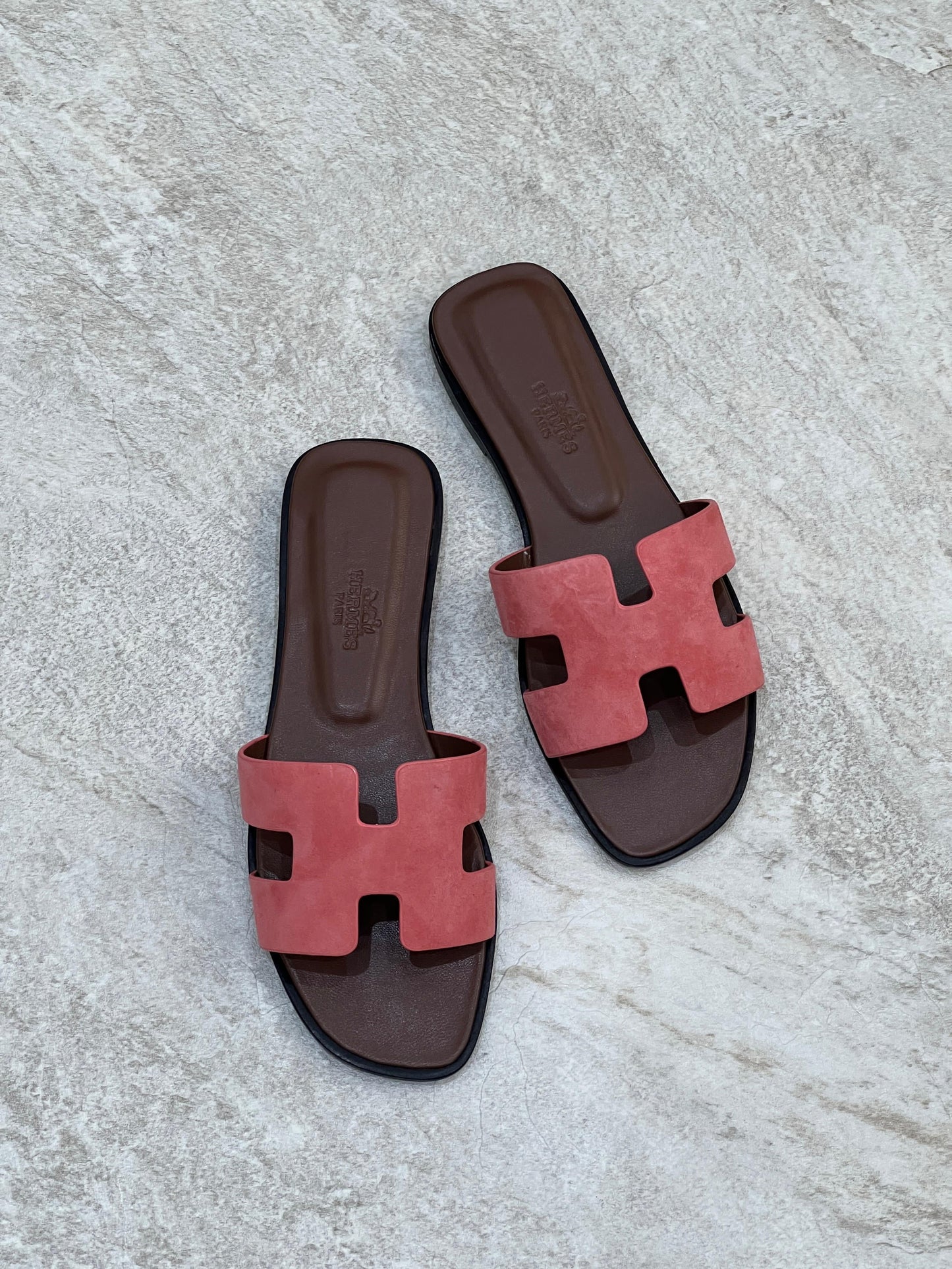 Hermes slippers suede