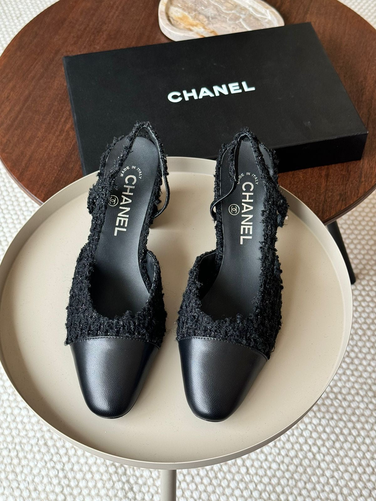 Chanel heels - tweed