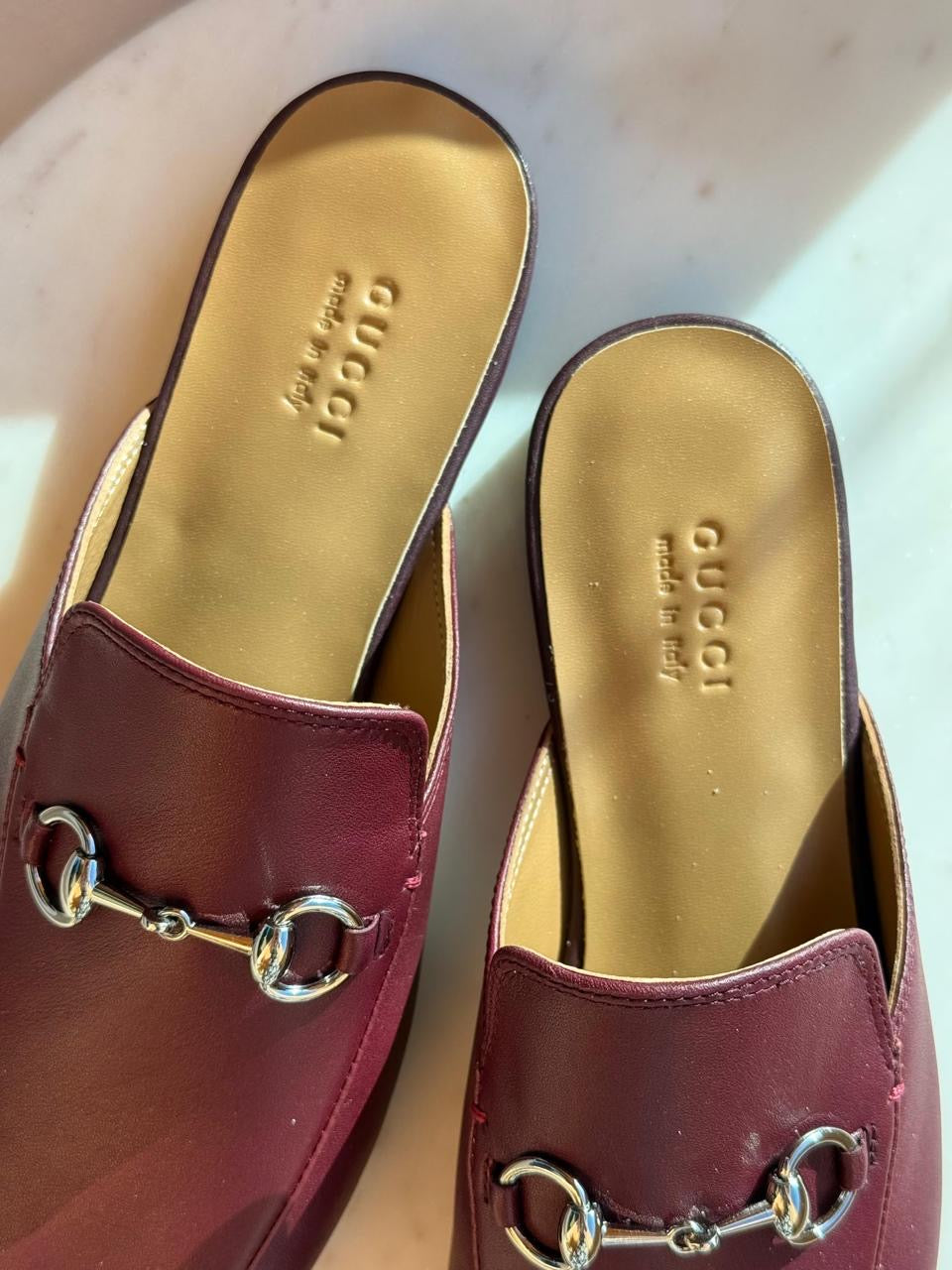 Gucci mules maroon