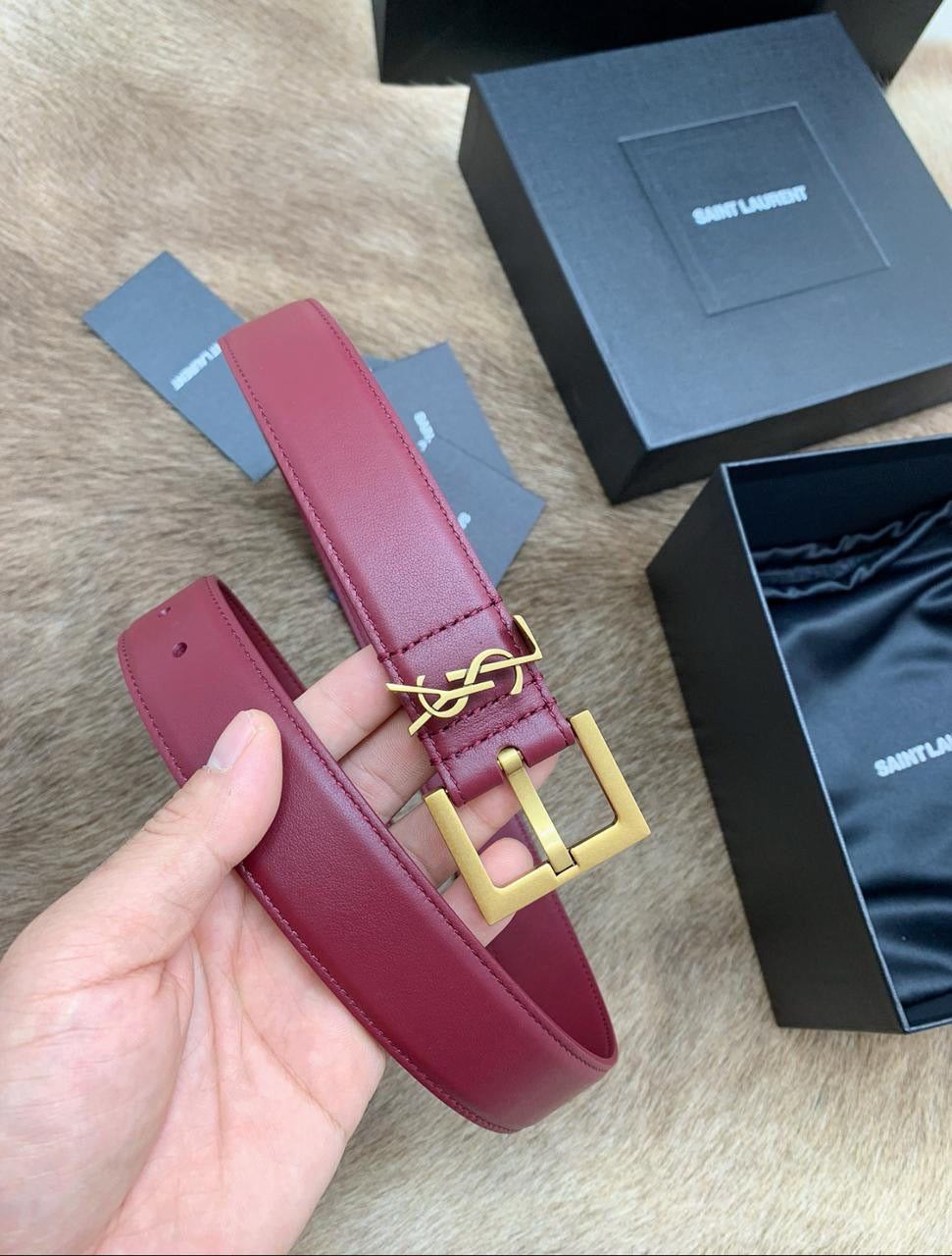 Ysl belt - maroon
