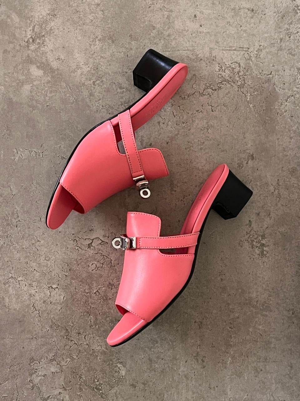 Hermes sandals heels - pink
