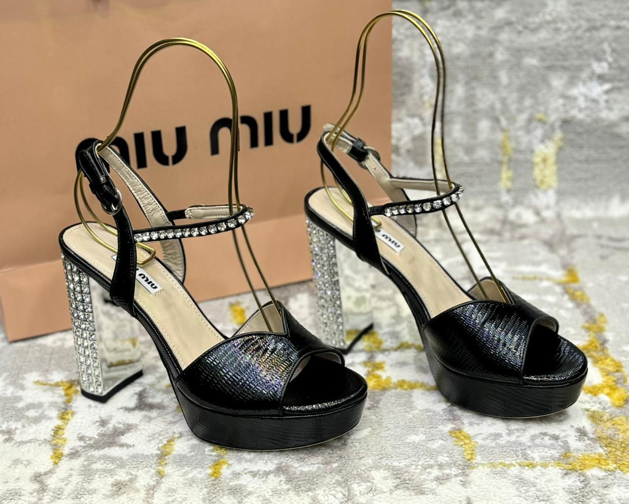 Miu miu sandals heels with stones