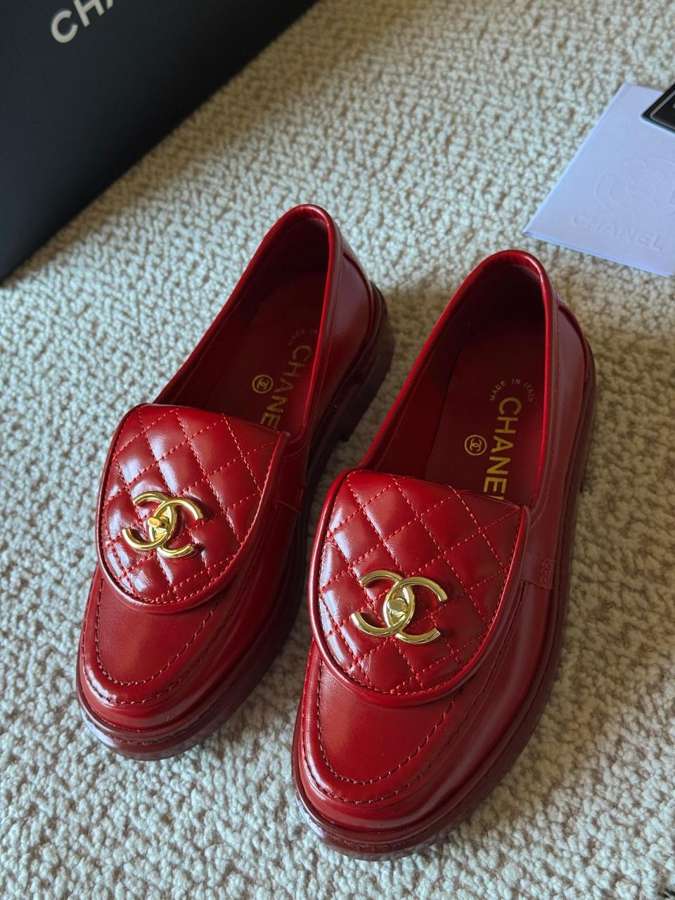 Chanel loafers - red