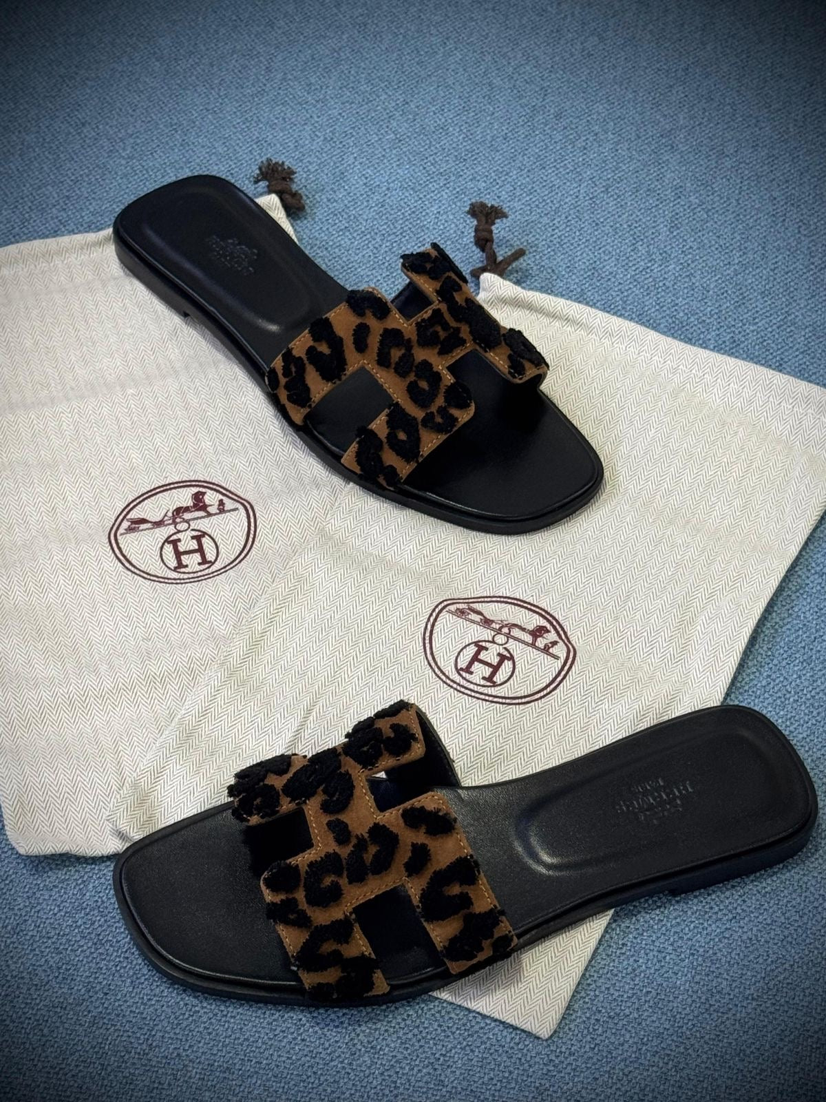 Hermes slippers chypre - leopard