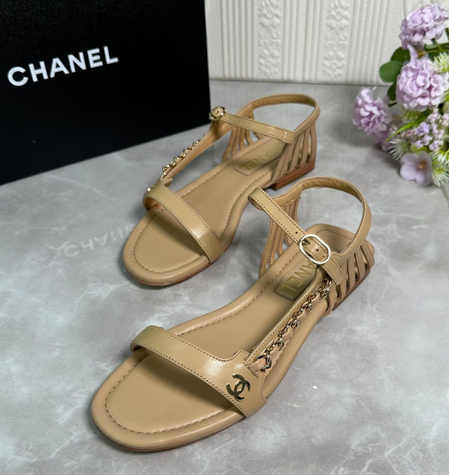 Chanel sandals.