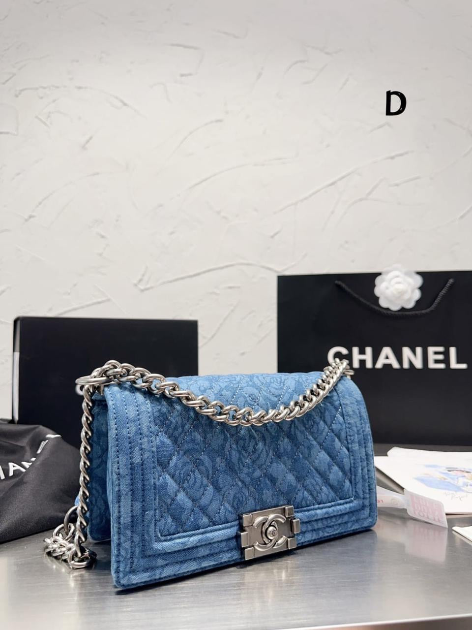 Chanel bag blue denim