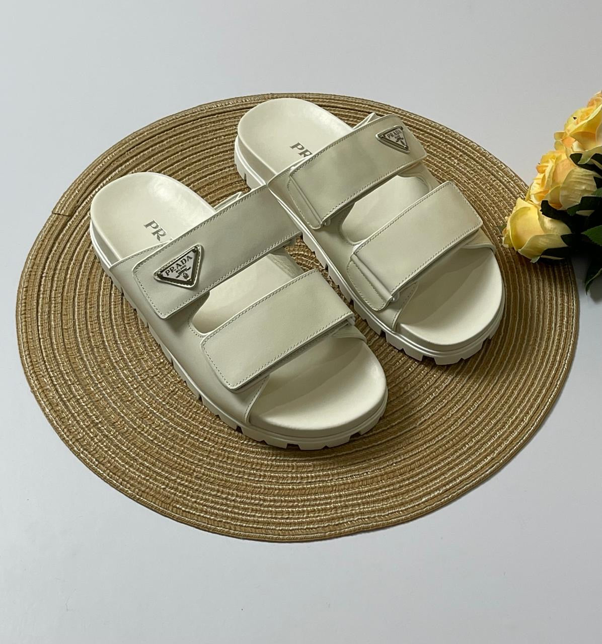 Prada slippers white
