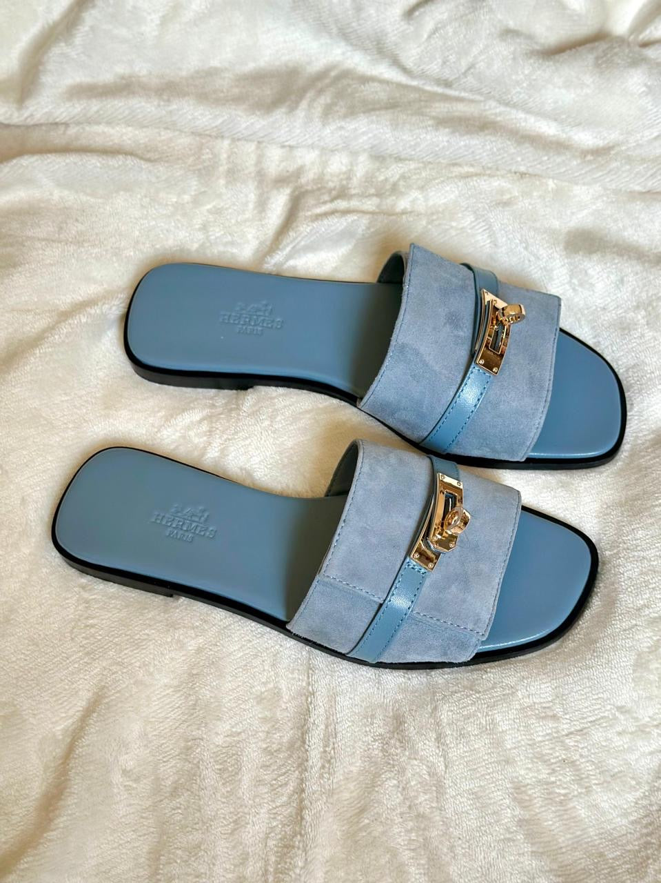 Hermes slippers - blue