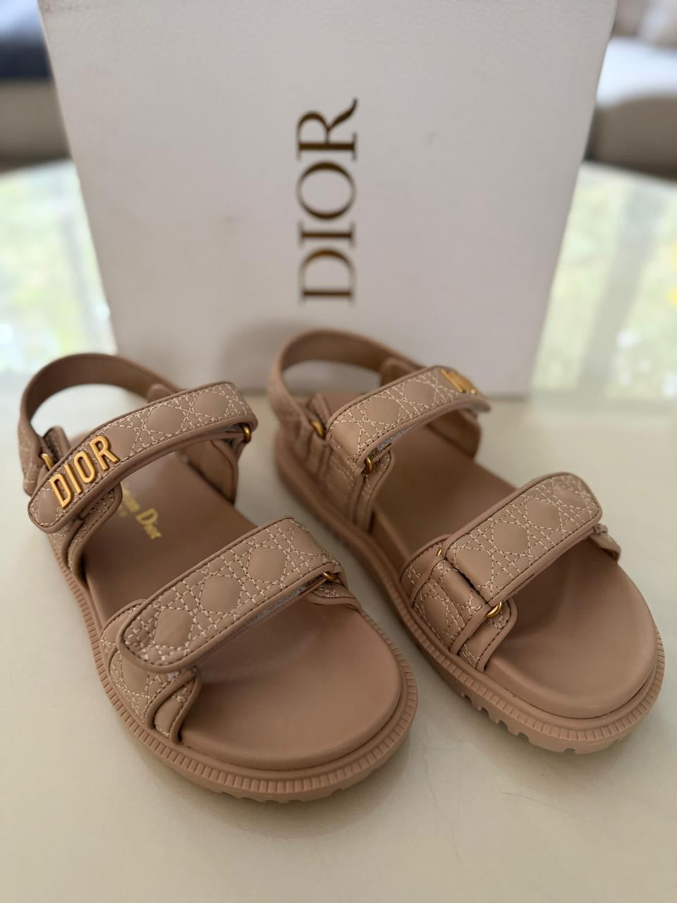 Dior sandals. Beige