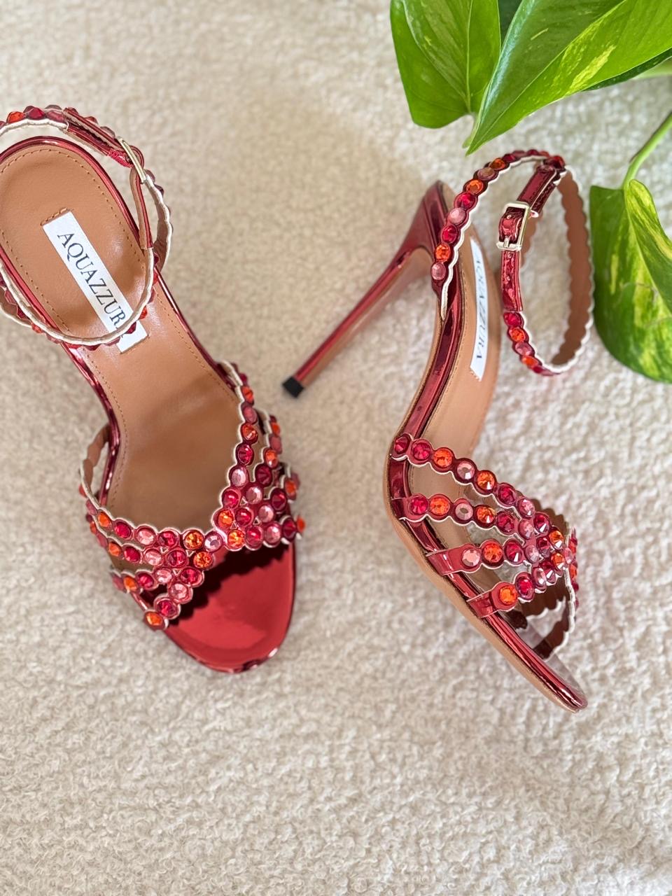 Aquazurra sandals heels - red