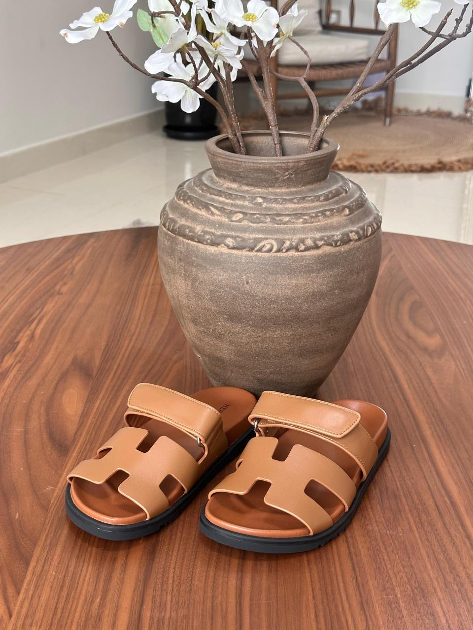 Hermes slippers chypre - soft leather