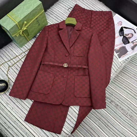 Gucci suit maroon