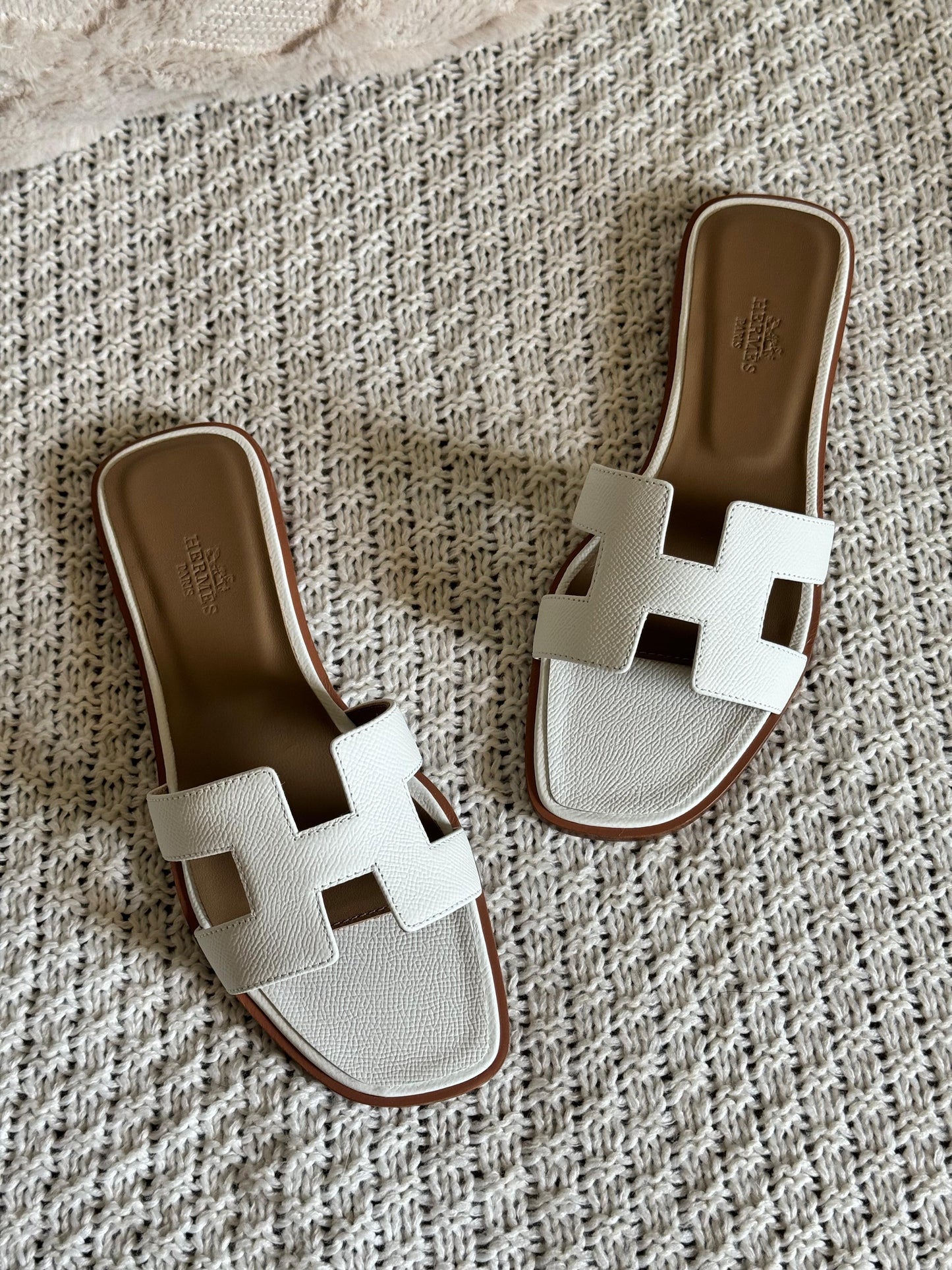 Hermes slippers - white