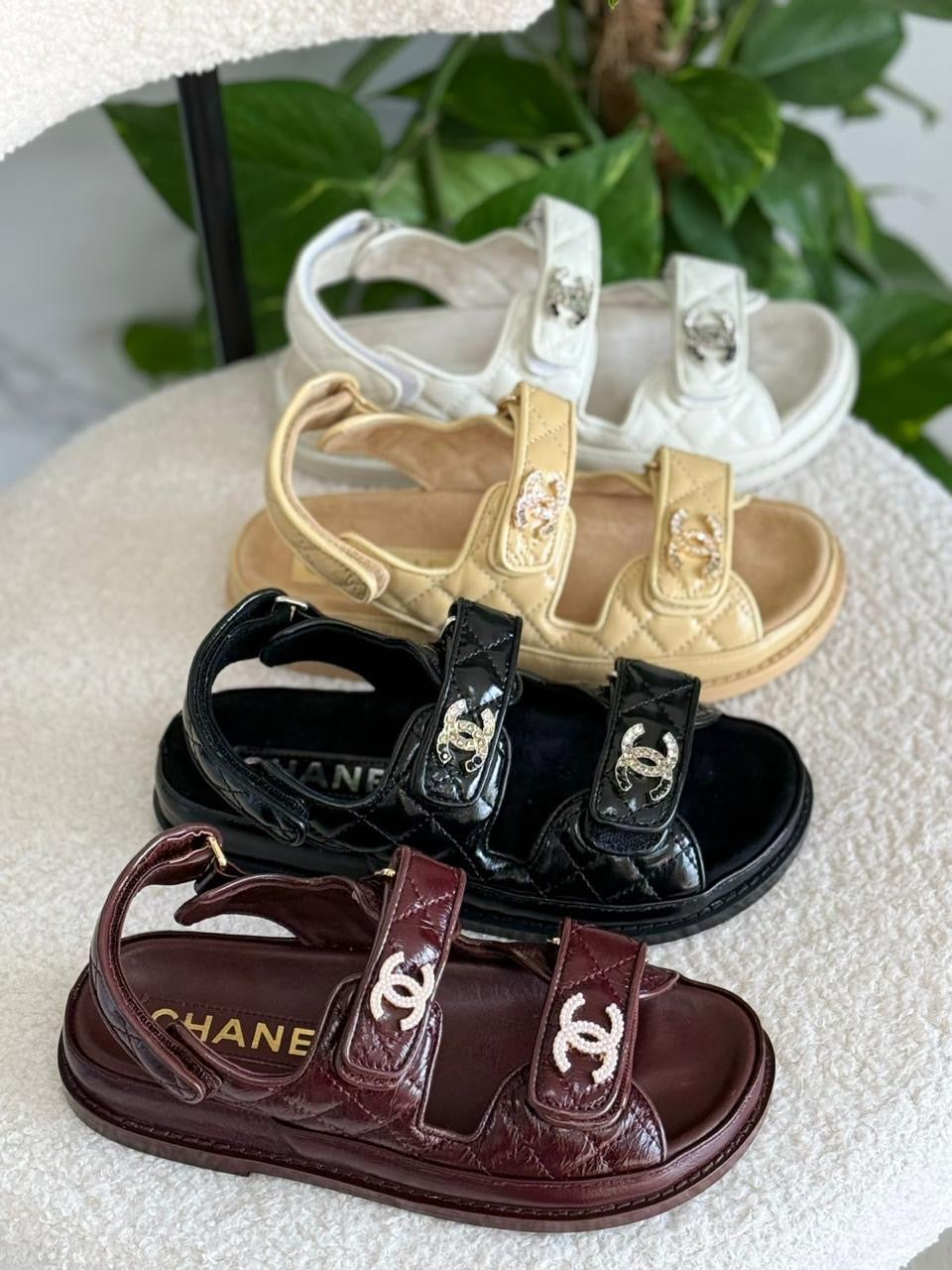 Chanel sandals. Glossy