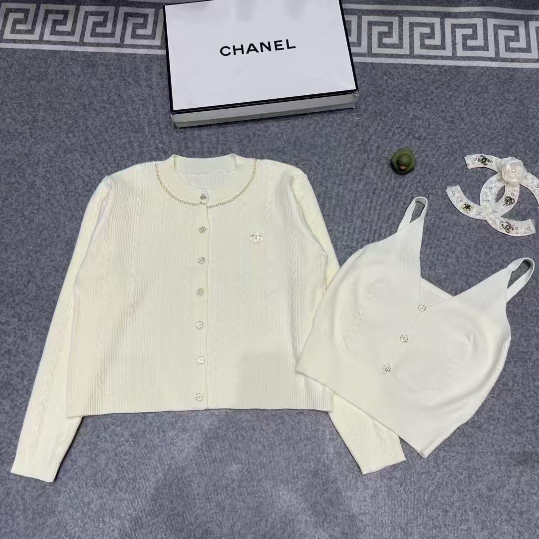 Chanel cardigan and top