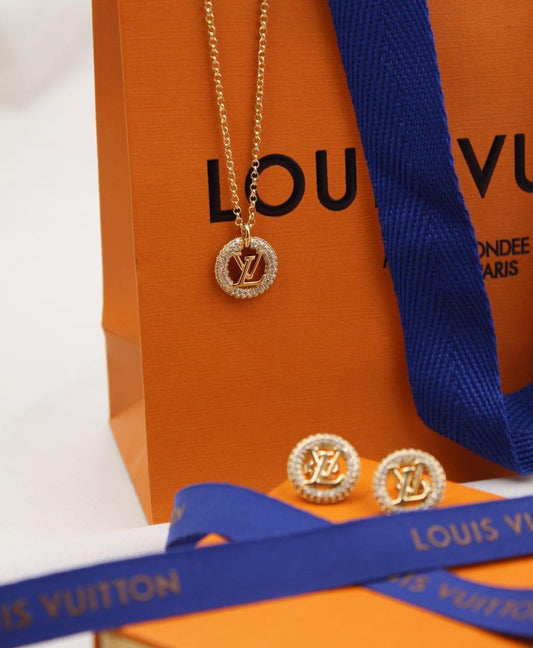 Lv jewelry set - necklace & earrings