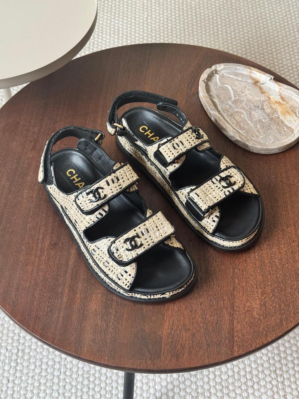 Chanel slippers & chanel sandals.