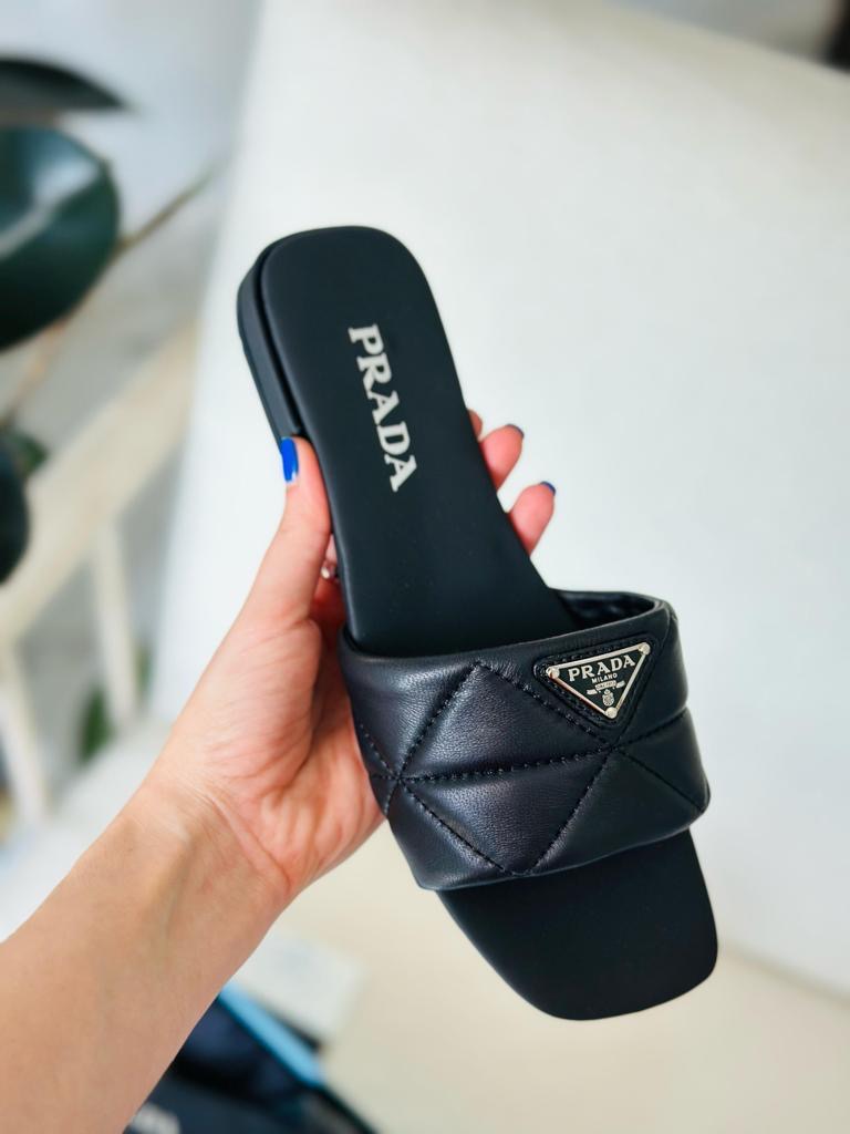 Prada sandals heels black