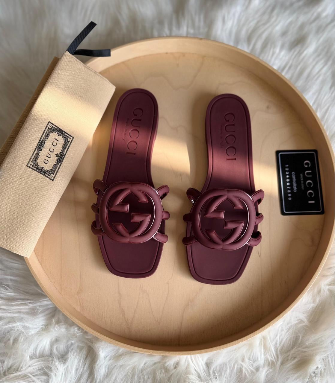 Gucci slippers maroon