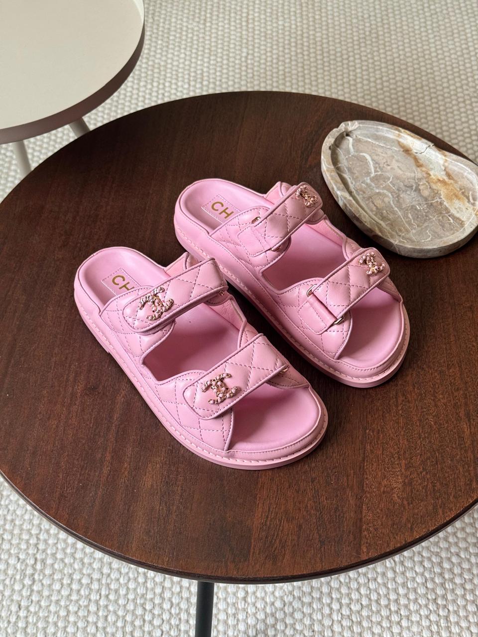 Chanel slippers & chanel sandals. - pink