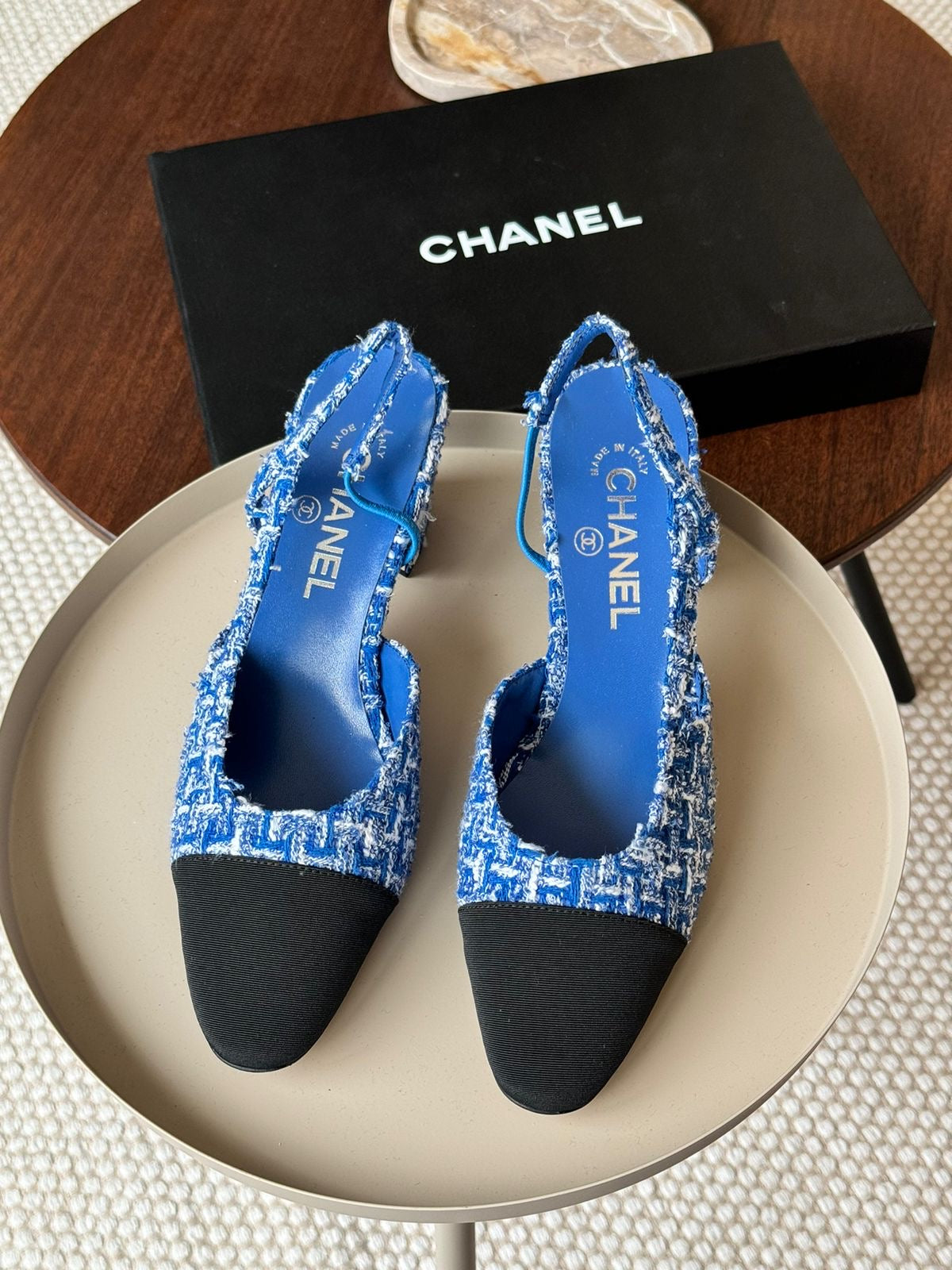 Chanel heels - tweed