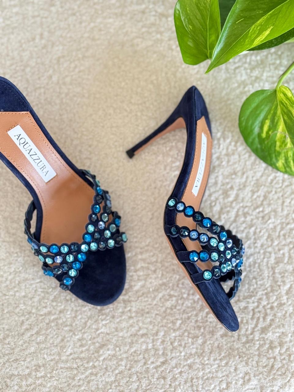 Aquazurra sandals heels - dark blue