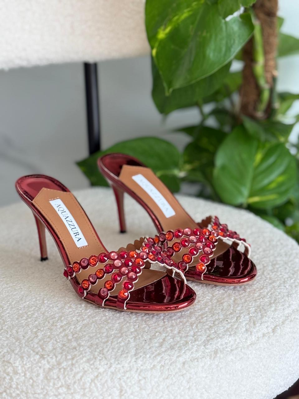 Aquazurra sandals heels - red