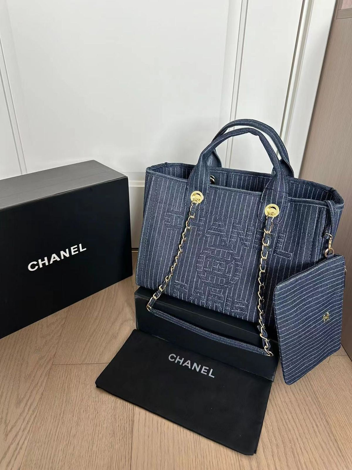 Chanel bag tote denim