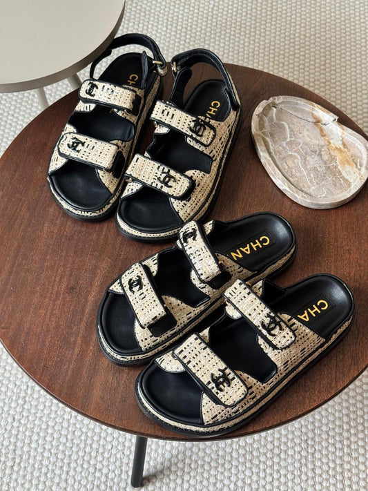 Chanel slippers & chanel sandals.