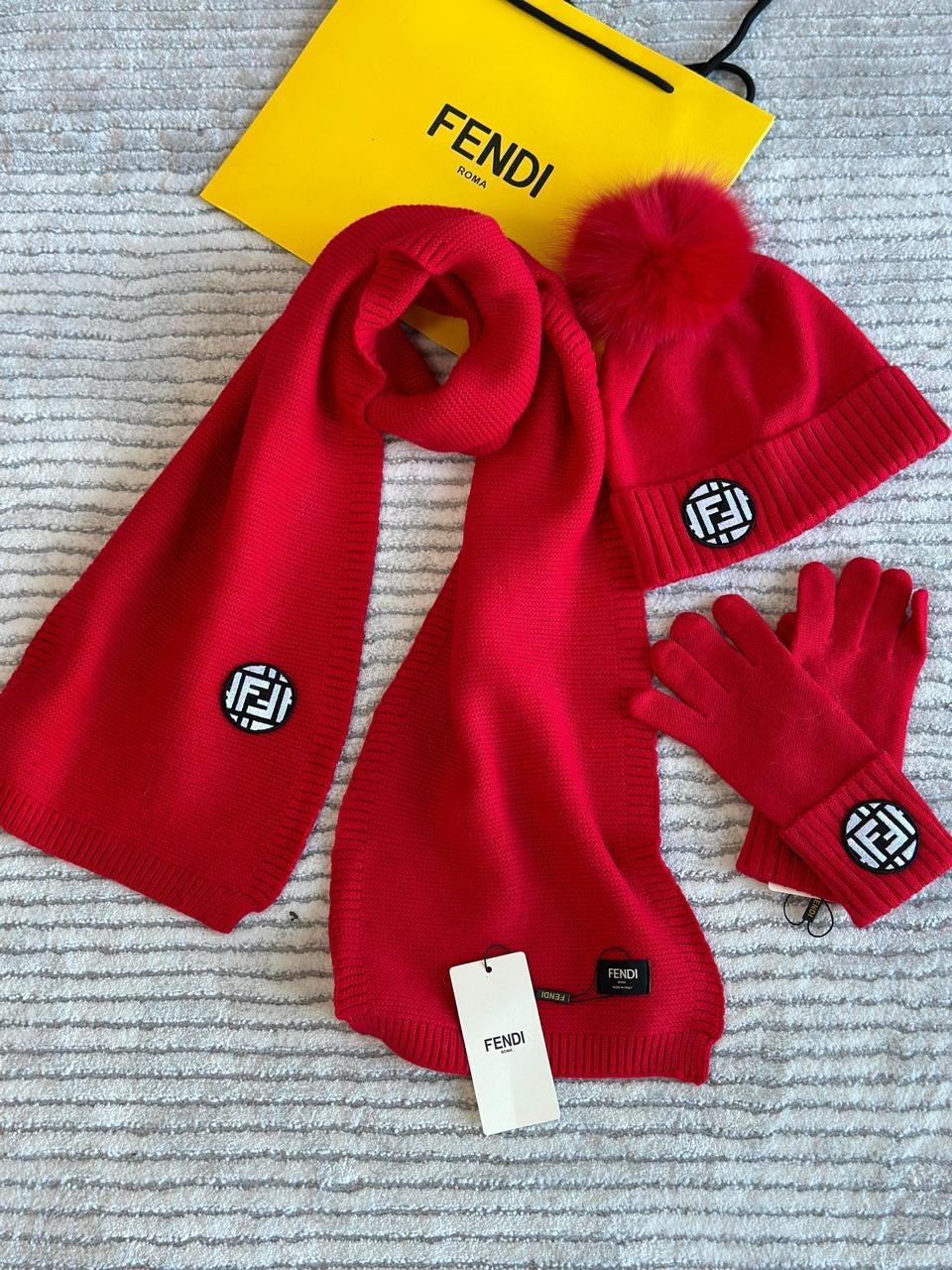 Fendi hat - scarf - gloves